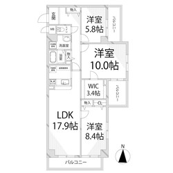 キャッスルコート東辻井の物件間取画像